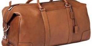 Brown Plain Leather Duffle Travel Bags