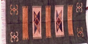 Hand Knotted Modern Rectangular Cotton Cut Shuttle Rug