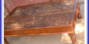 Teak Wood Heavy Carved Unique Office Table