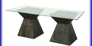 Teak Wood Wooden Centre Table With Glass Top