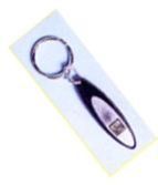 Oval Metal Keychain with Logo Inlay