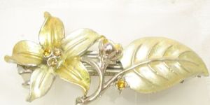 Ladies Metallic Floral & Leaf Designer Hair Clip