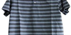 Mens Striped Polo T Shirt