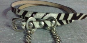 Ladies Leather Belts - Zebra printed