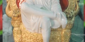 Marble Saibaba Moorti With Singhasan