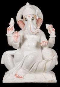 White Marble Lord Ganesha Statues