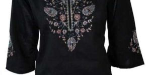 Black Back Embroidered Top