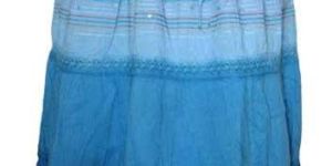 Ombre Blue Knee Length Skirt