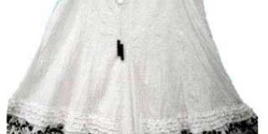 White Knee Length Skirt