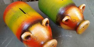 Terracotta Pig Shaped Money Bank