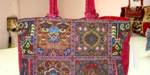 Vintage Leather Patchwork Tote Bag