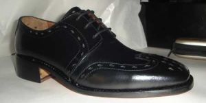 Mens Black Leather Shoes : MBLS-06