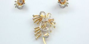 Diamond Earring Pendant Sets-0038
