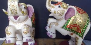 Marble Elephant Statue