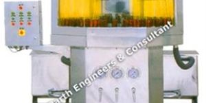 ROTARY SEMI AUTOMATIC BOTTLE WASHING MACHINE