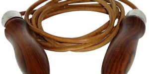 Leather Skipping Rope Wodden Handle