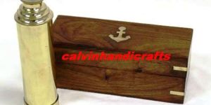 Brass Maritime Telescope, Wooden Box