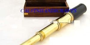 Telescope, Silver Scope Dark Wood Box