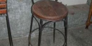 Iron Wooden Bar Chair