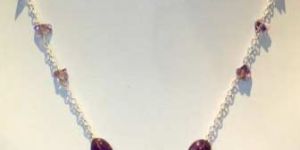 Silver Chain With Purple Stones