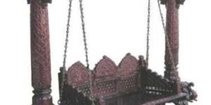 Antique Polished Wooden Carved Swing