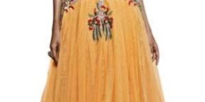 Designer Gown in Yellow Color