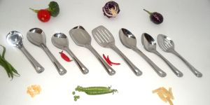 Stainless Steel Crystal Serving Spoons
