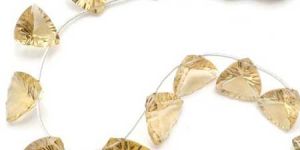 Beer Quartz Concave Cut Trilian Shape Beads