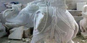 Marble Elephant Statue