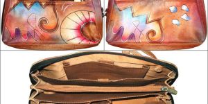 75HP Abstract Hand Painted Leather Handbags