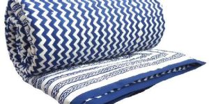 Chevron New Blue Hand Block Printed Queen Quilt