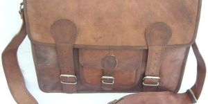 Goat Leather Office Bag With Handle
