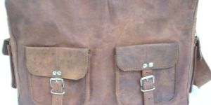 Vintage Goat Leathe Vanity Bag With Front Pockets