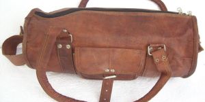 Vintage Goat Leather Duffel Travel Bag