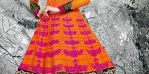 Orange  Magenta Designer Stylish Long Anarkali Suit
