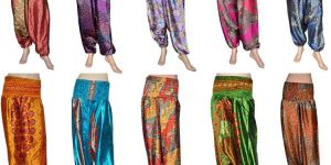 Printed Silk and Cotton Mix Harem Pants