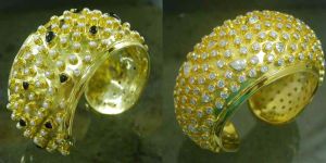 925 Sterling Silver Gold Vermeil Bangle