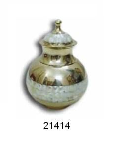 Mother Of Pearl Brass Urn