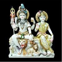 Marble Shiv Parvati Statue
