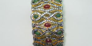 Gold Plated Precious Stone Bangle