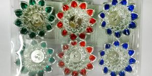 Silver Decorated Diyas (Lamps)