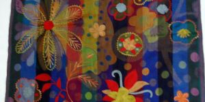 Modern Embroidery Shawls on Jacquard Wool