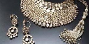Diamond Studded Silver Necklace Set