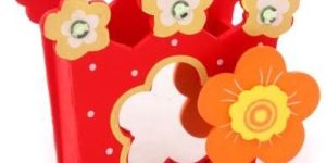 Wood Pen Stand With Mirror