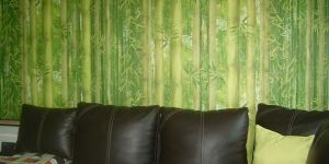 Printed Green Wallpaper