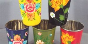 Colorful Designer Steel Glass