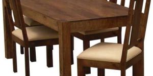 Brown Wooden Dining Table Set
