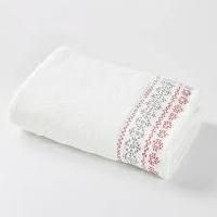 White Jacquard Border Towel