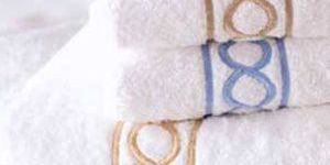 White Jacquard Towel With Border / Embroidery