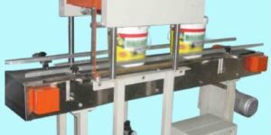 Lid Pressing Machine with Conveyor